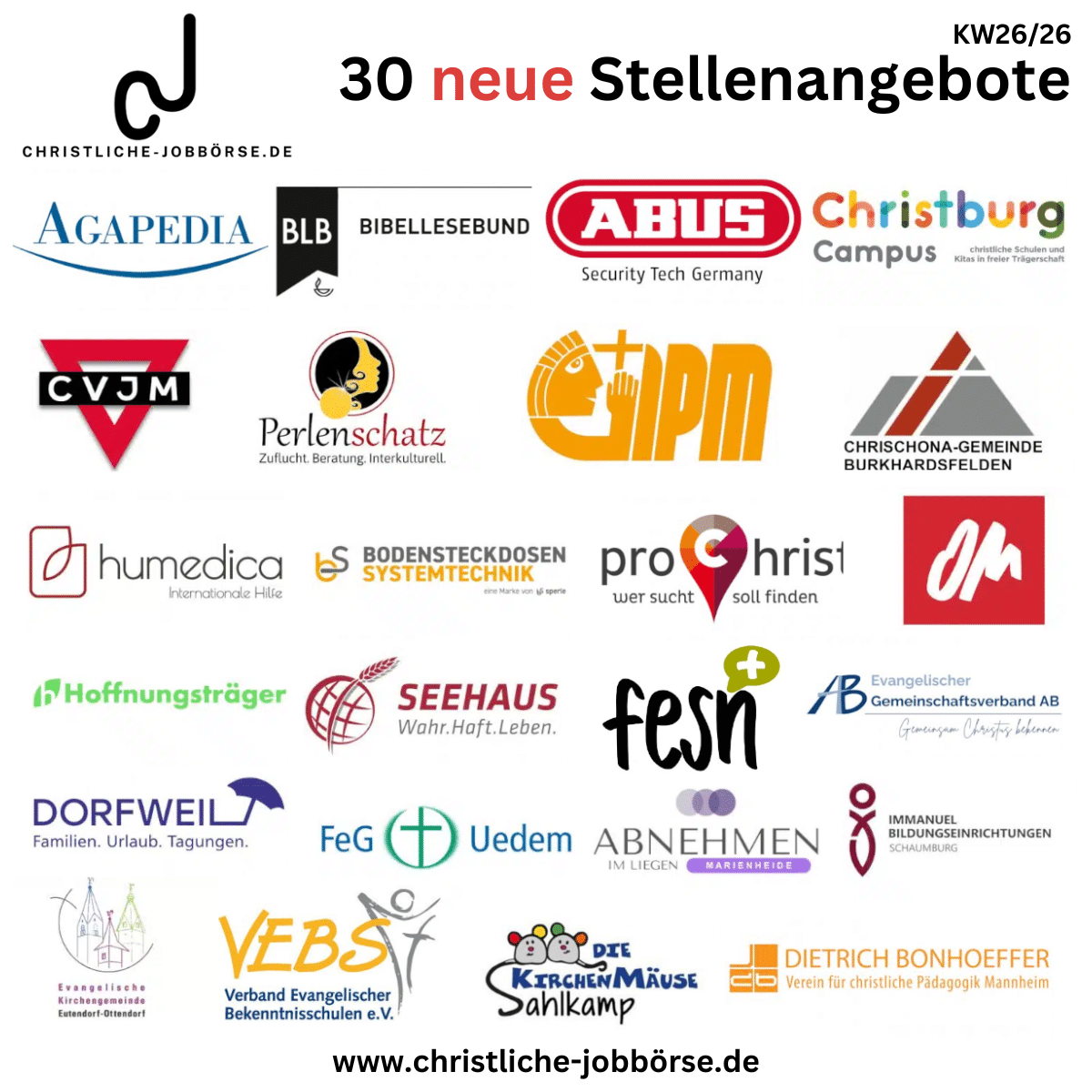 31 „Stellenangebote der Woche“ KW26/26 Jobs der Woche 2626 Beitrag