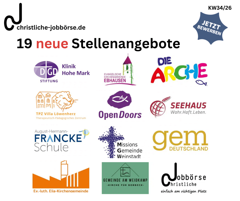 19 „Stellenangebote der Woche“ KW34/26 Jobs der Woche 3426 Facebook Post
